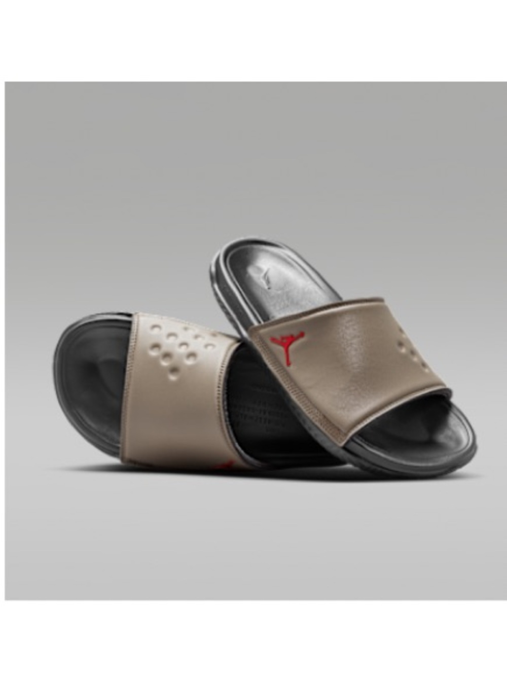 Nike Jordan Play Men's Slides in Palomino/Black/Fire Red Size Mens 10